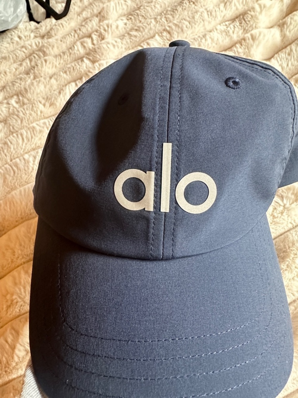 ALO Yoga Navy Embossed Logo Baseball Cap